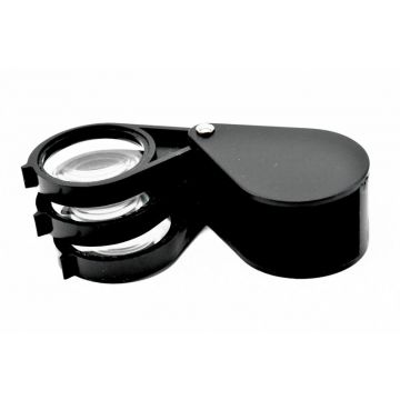 Opvouwbare handlens 5x, 10x en 15x 30mm] - Drievoudige lens