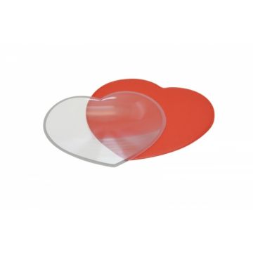 Hartvormige loep met rood etui - 3x